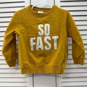 Zara Kids size 3-4 Yellow 'So Fast' Sweatshirt